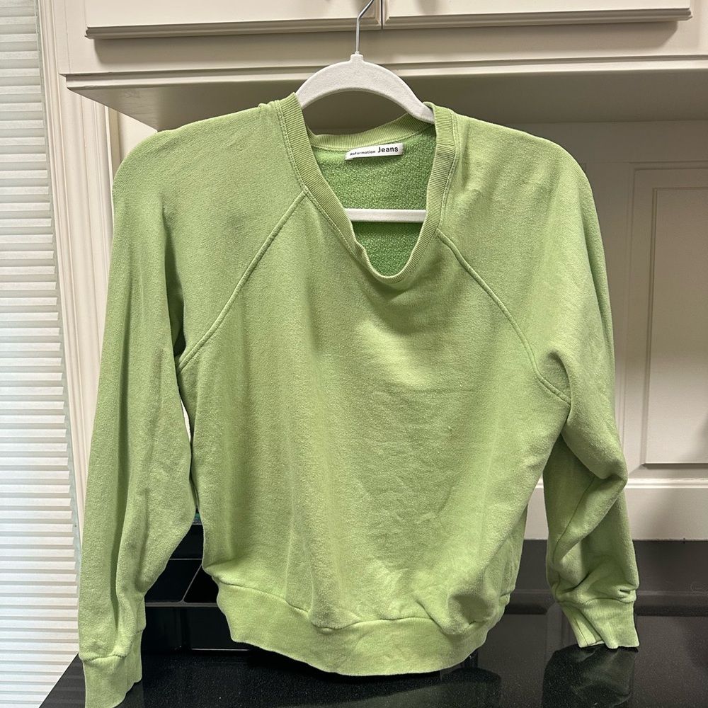 Reformation Green Crew Neck Sweater